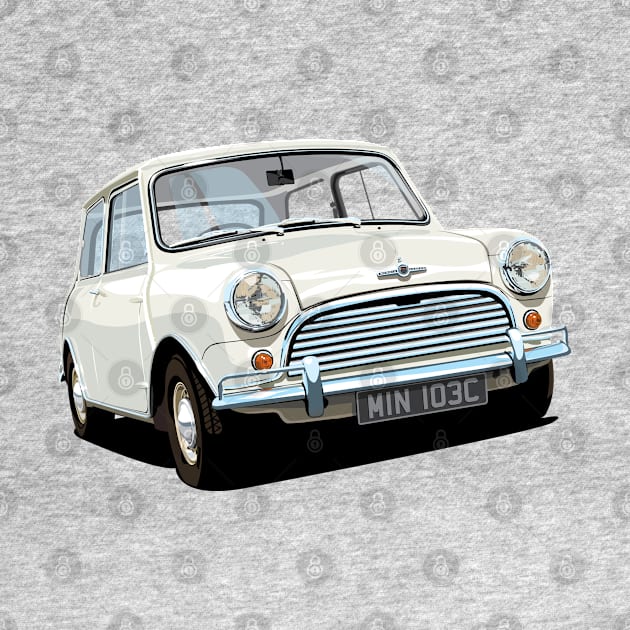 classic white mini cooper by candcretro